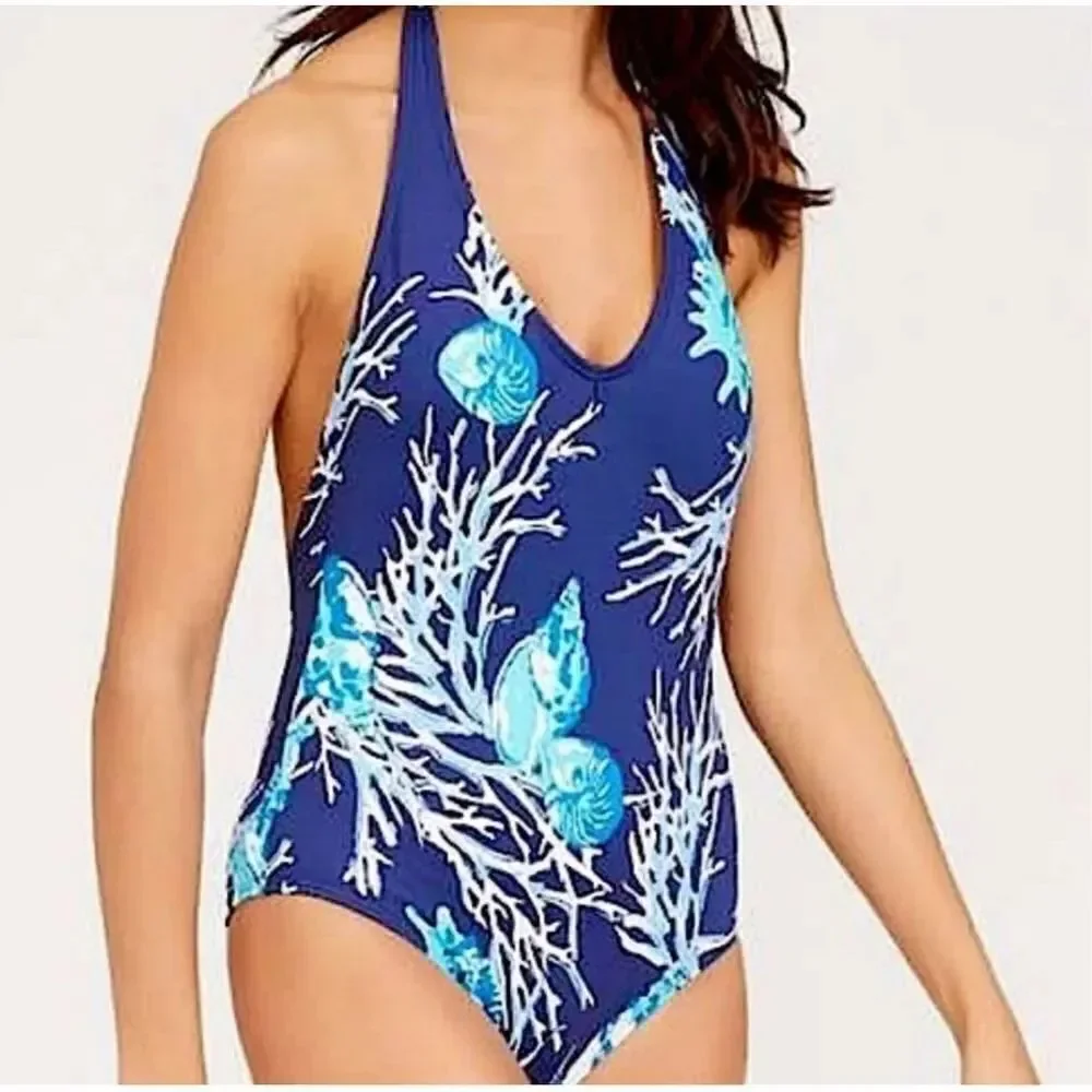 J . McLaughlin Miki One Piece Halter Swimsuit NWT Size 8